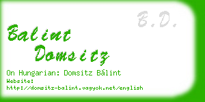 balint domsitz business card